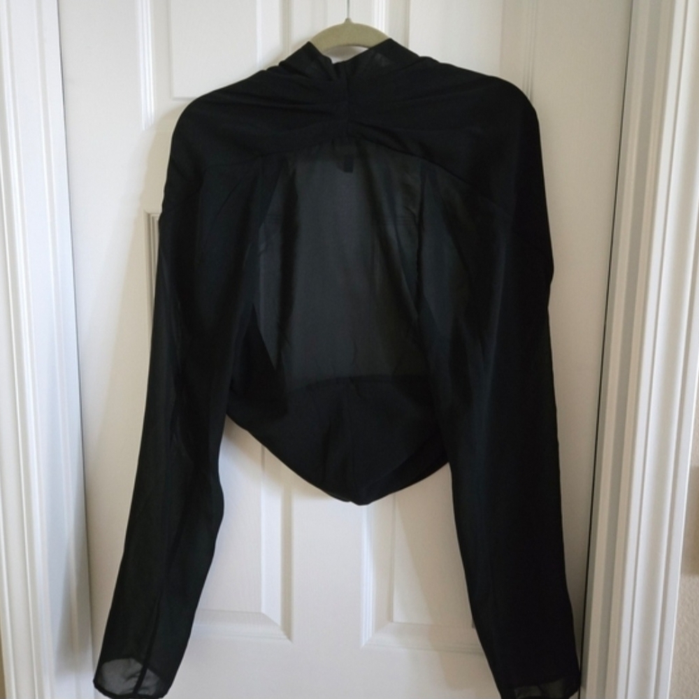 BCBG Paris Black Sheer Blouse